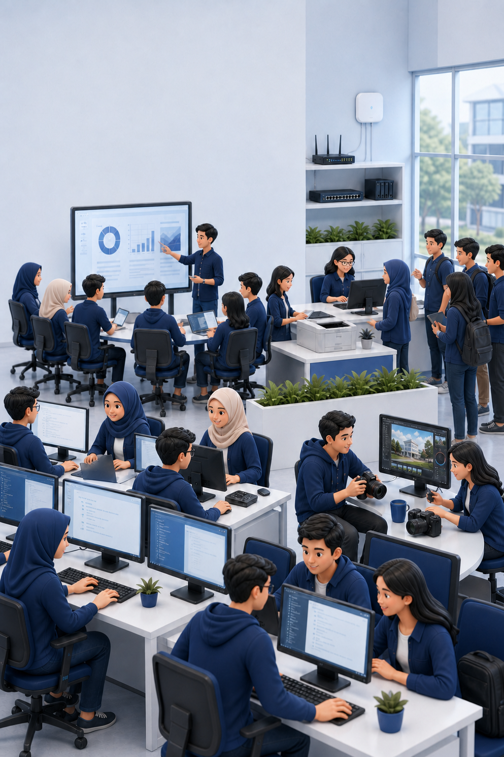 Fasilitas IT mendukung pembelajaran mahasiswa dan layanan kampus STTI NIIT I-Tech